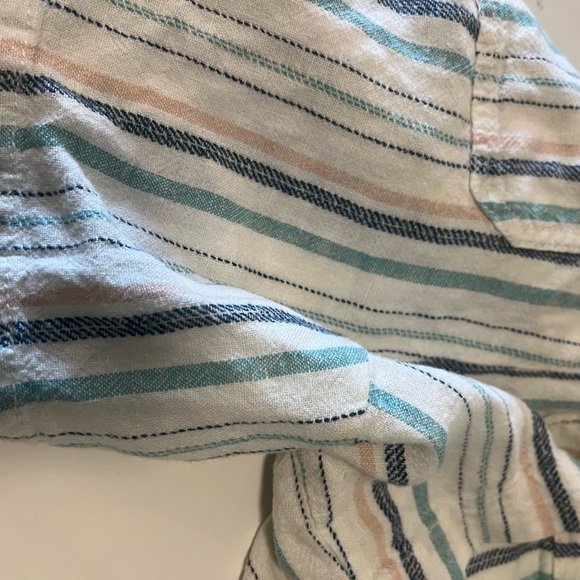 Briggs Ladies' Linen Blend Pull-On Shorts, Blue Stripe Small - Picture 3 of 5